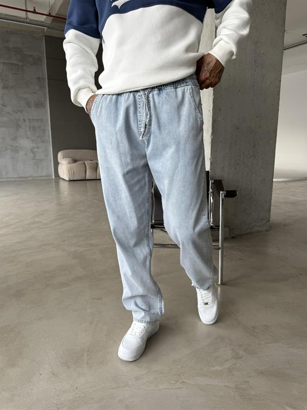 Basic Baggy Pantolon - Mavi
