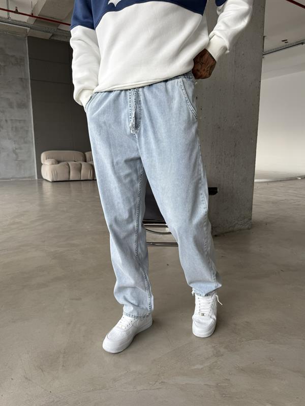 Basic Baggy Pantolon - Mavi