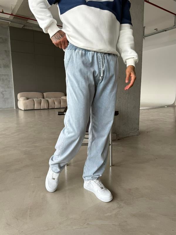 Basic Baggy Pantolon - Mavi