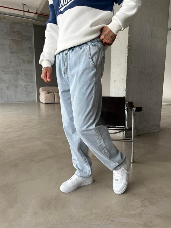 Basic Baggy Pantolon - Mavi