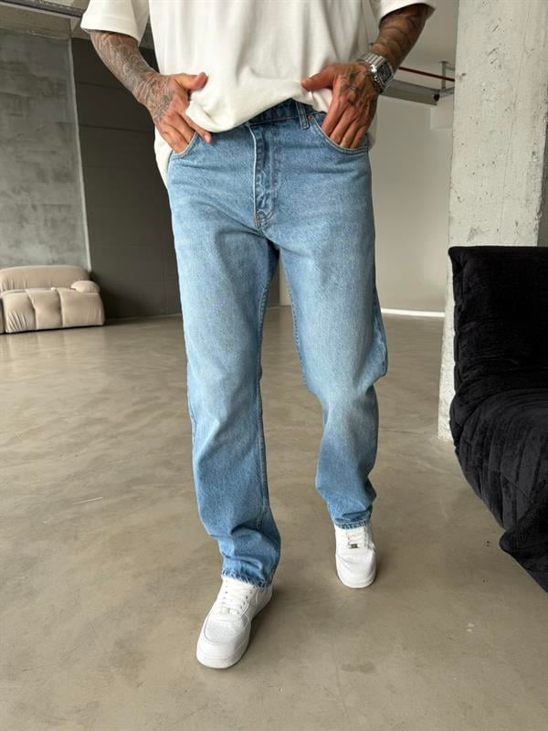 Basic Baggy Pantolon - Mavi