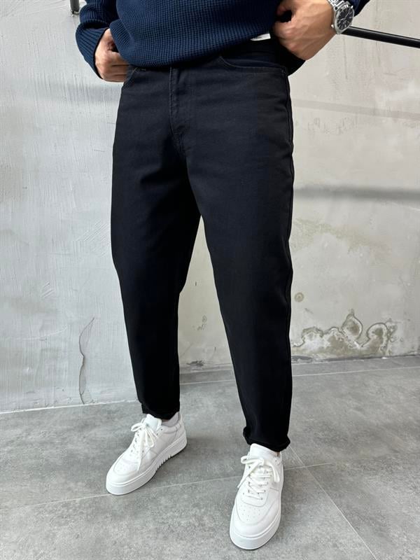Basic Boyfriend Pantolon - Siyah