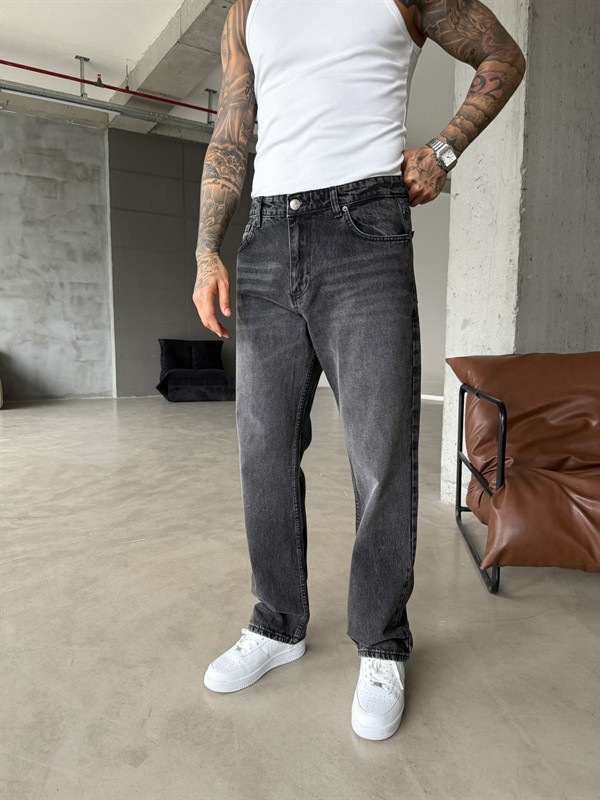 Basic Eskitme Detaylı Baggy Pantolon - Gri