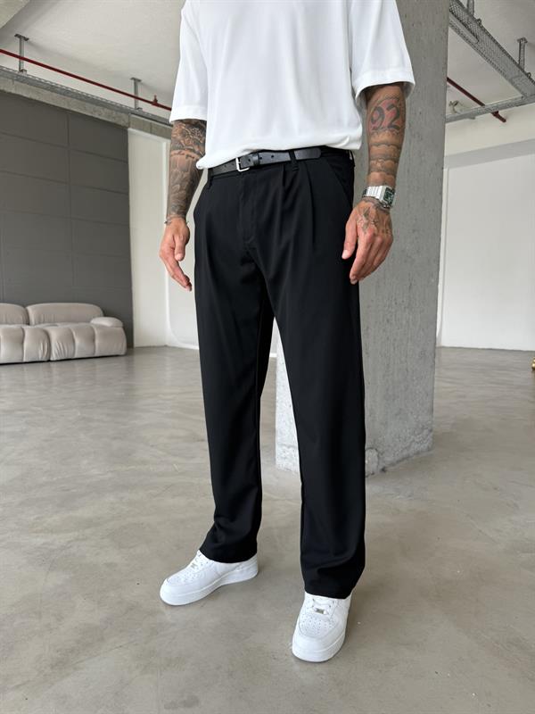 Basic İnce  Deri Kemer -Siyah