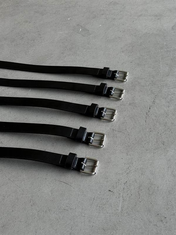 Basic İnce  Deri Kemer -Siyah