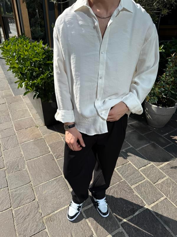 Basic Modal Kumaş Gömlek  - Bej