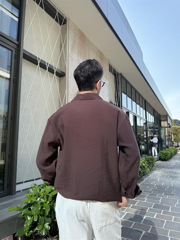 Basic Modal Kumaş Gömlek  - Kahve