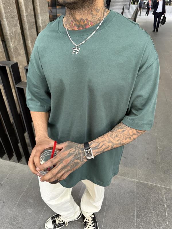 Basıc Oversize Tişört - Yeşil