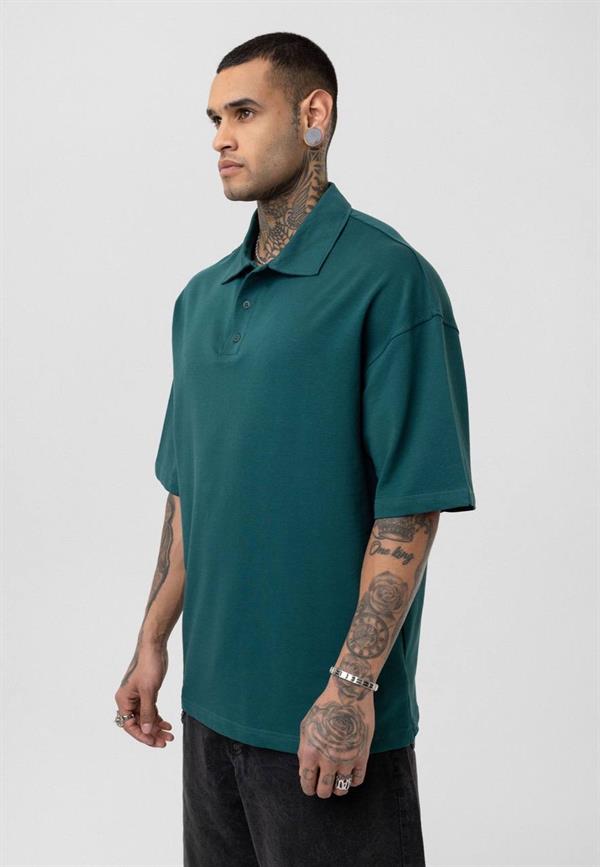 Basic Polo Yaka T-Shirt-Yeşil