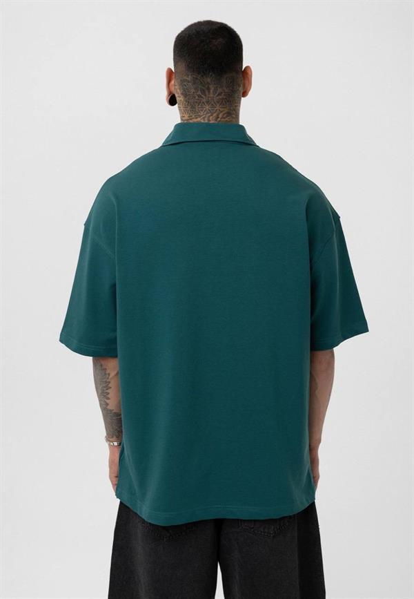 Basic Polo Yaka T-Shirt-Yeşil