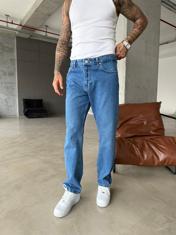 Basic Premium Auro Baggy Fit Pantolon - K. Mavi