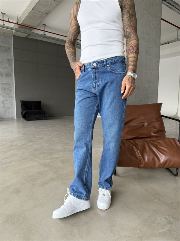 Basic Premium Auro Baggy Fit Pantolon - K. Mavi