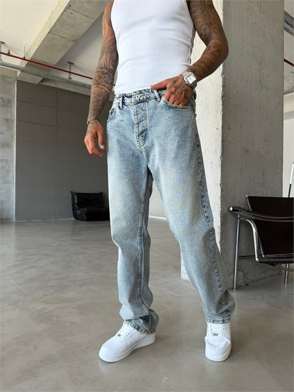 Basic Premium Baggy Pantolon-İndigo