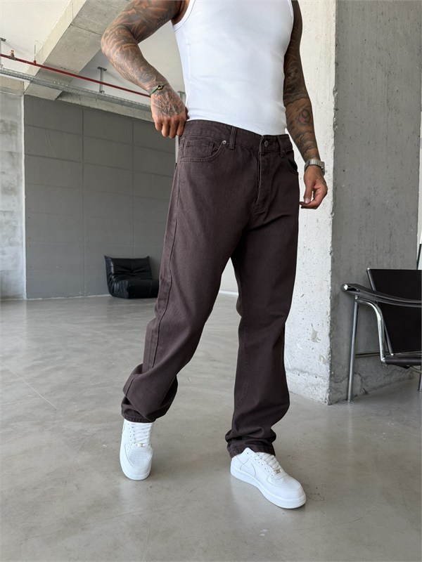 Basic Premium Baggy Pantolon-Kahve