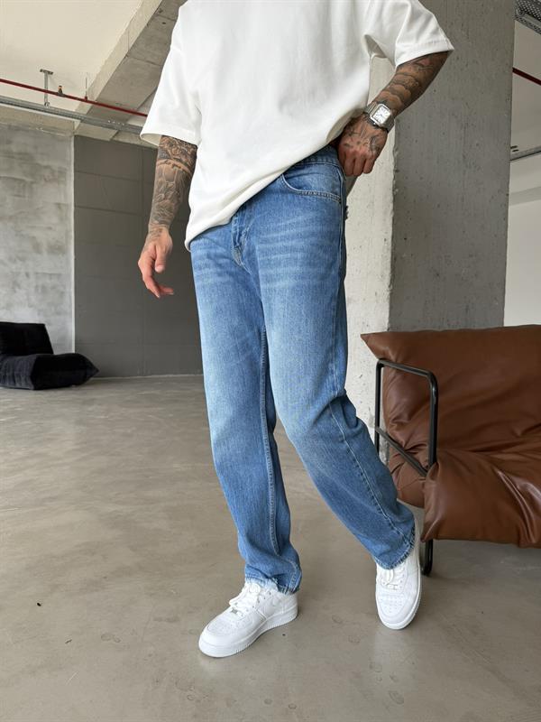 Basic Premium Baggy Pantolon - Mavi