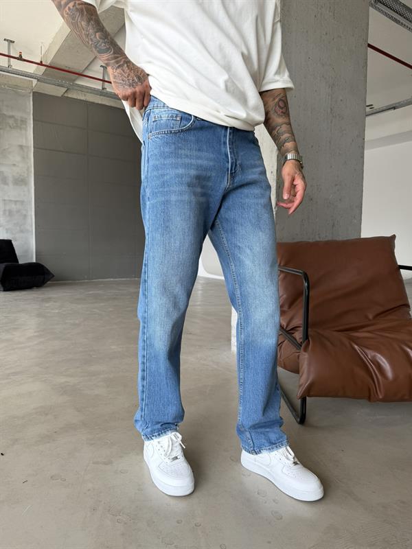 Basic Premium Baggy Pantolon - Mavi