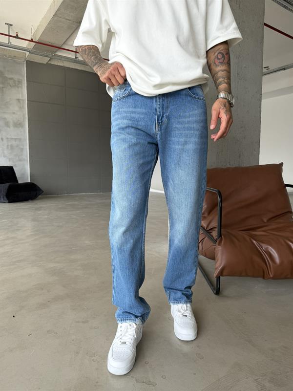 Basic Premium Baggy Pantolon - Mavi