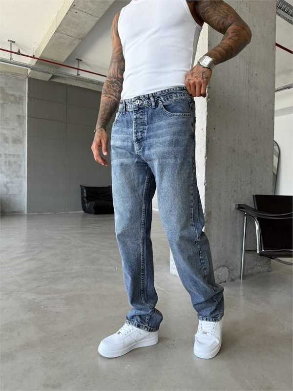 Basic Premium Baggy Pantolon-Y-İndigo