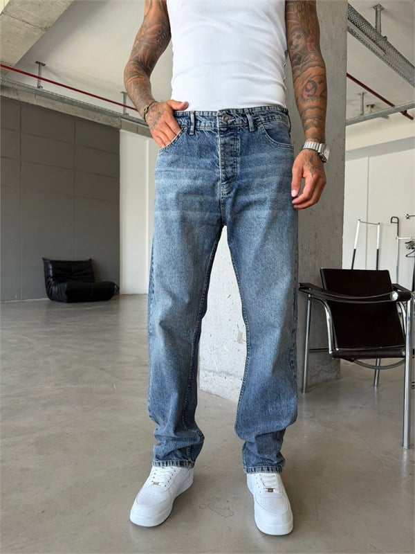 Basic Premium Baggy Pantolon-Y-İndigo