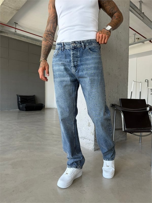 Basic Premium Baggy Pantolon-Y-İndigo
