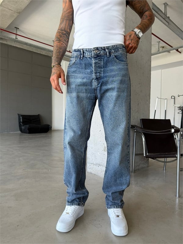 Basic Premium Baggy Pantolon-Y-İndigo