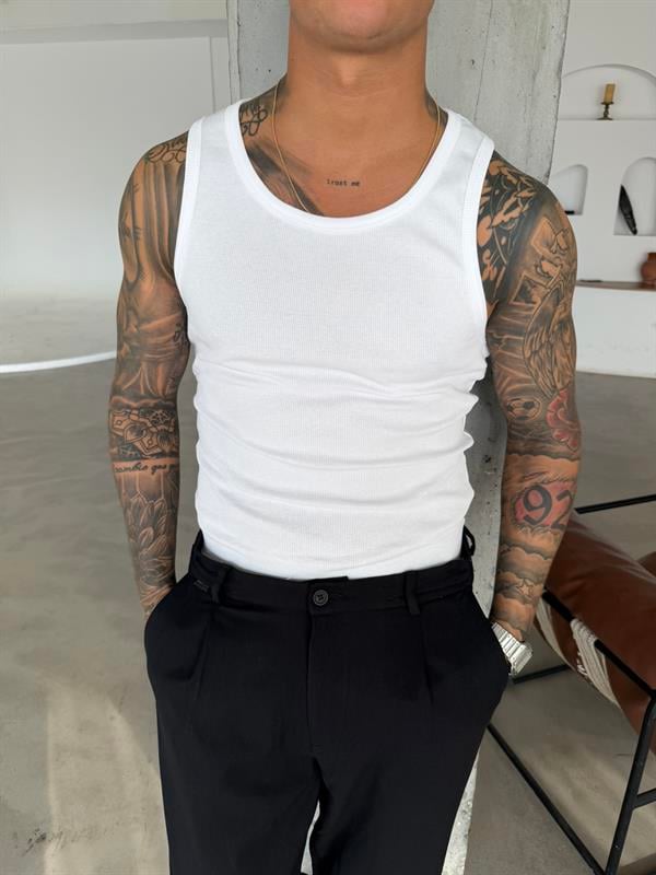 Basic Premium fitilli Atlet - Beyaz