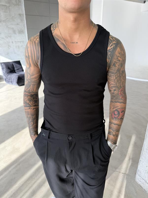 Basic Premium fitilli Atlet - Siyah