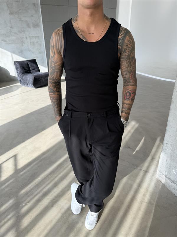 Basic Premium fitilli Atlet - Siyah