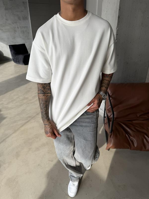 Basic Premium Oversize T-Shirt - Beyaz