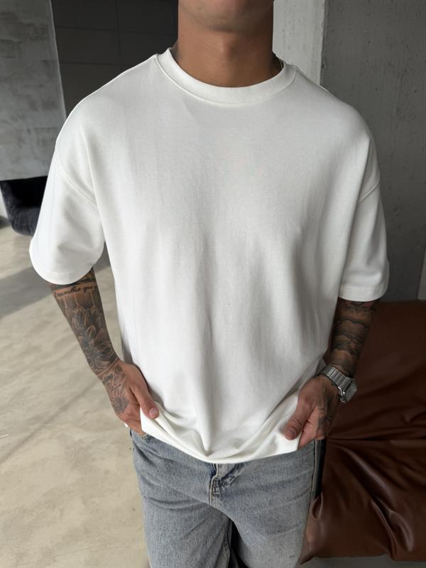 Basic Premium Oversize T-Shirt - Beyaz