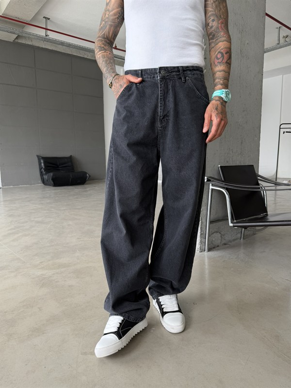 Basic Premium Relax Baggy Pantolon - Siyah