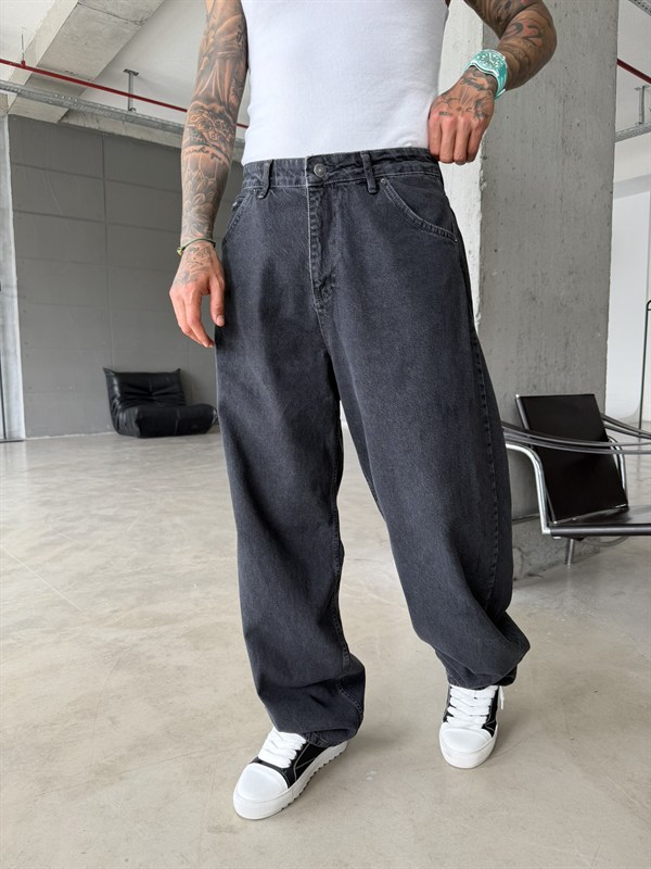 Basic Premium Relax Baggy Pantolon - Siyah