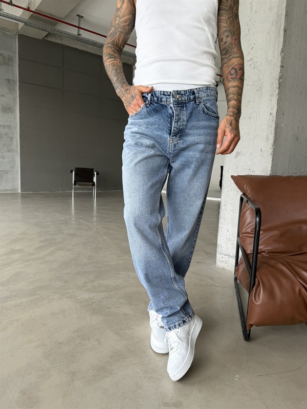 Basic Premium Wide Baggy Pantolon - İndigo