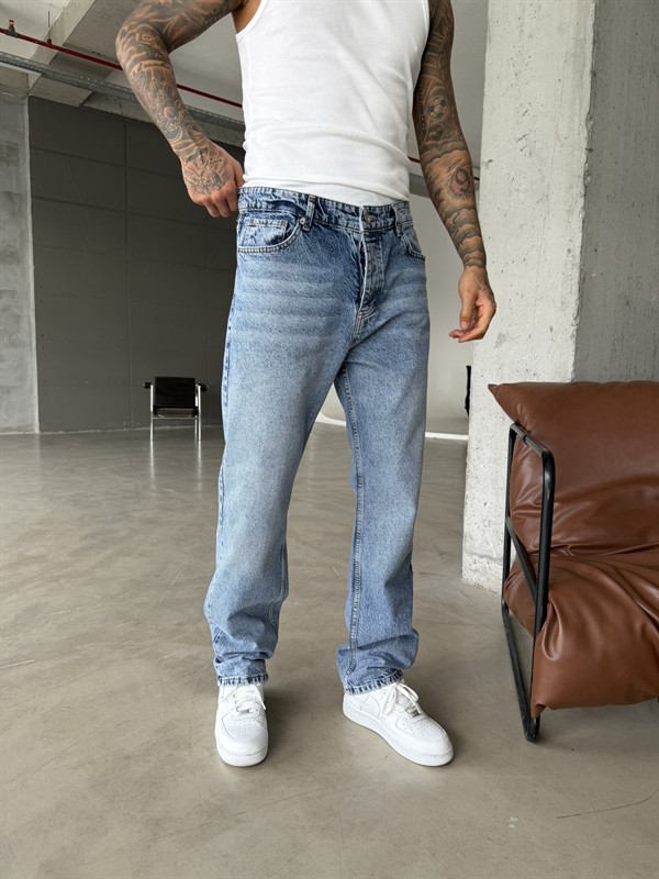 Basic Premium Wide Baggy Pantolon - İndigo