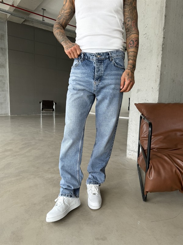 Basic Premium Wide Baggy Pantolon - İndigo