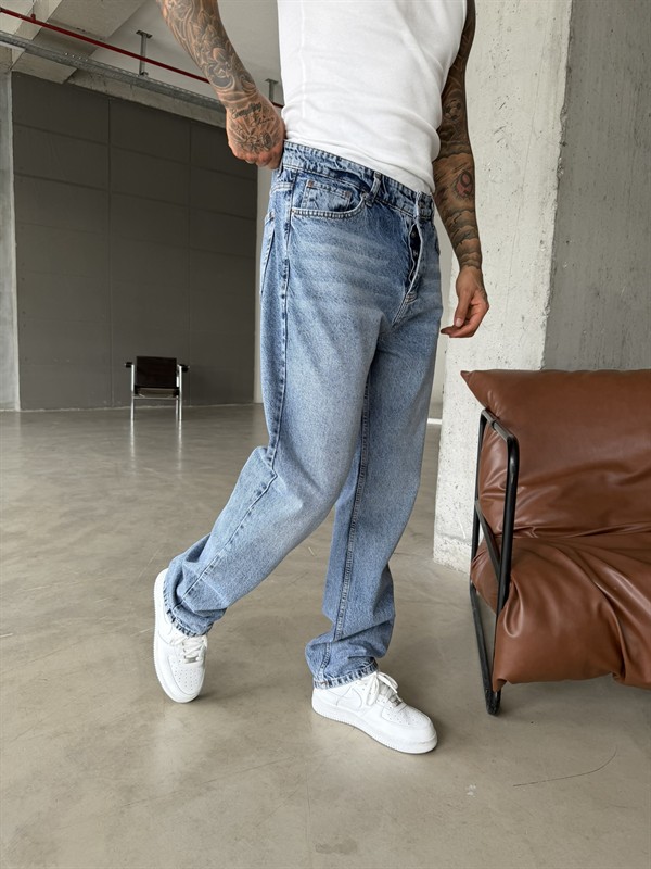 Basic Premium Wide Baggy Pantolon - İndigo