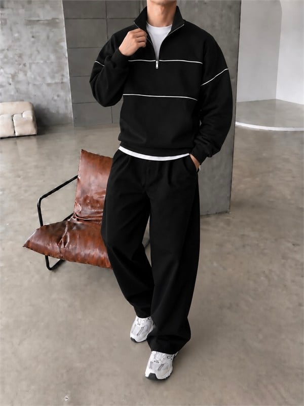 Basic Premium Yarım Fermuar Sweat
