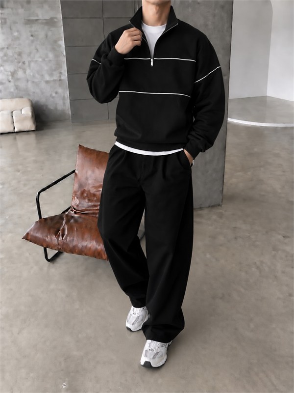 Basic Premium Yarım Fermuar Sweat