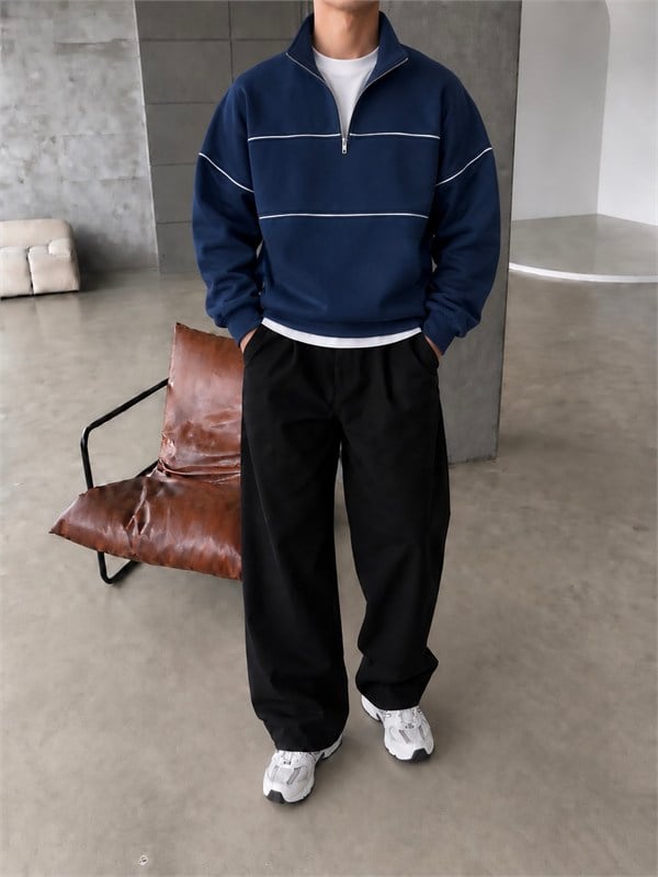 Basic Premium Yarım Fermuar Sweat