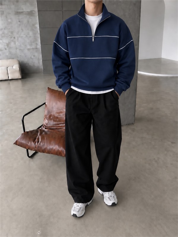 Basic Premium Yarım Fermuar Sweat