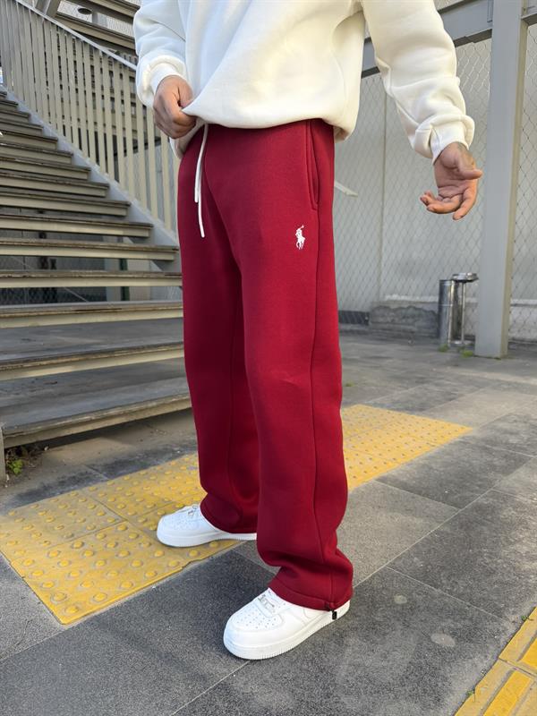 Basic Wide Baggy Eşofman - Bordo