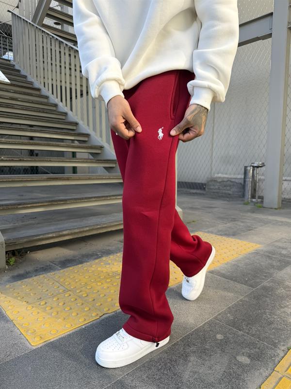 Basic Wide Baggy Eşofman - Bordo