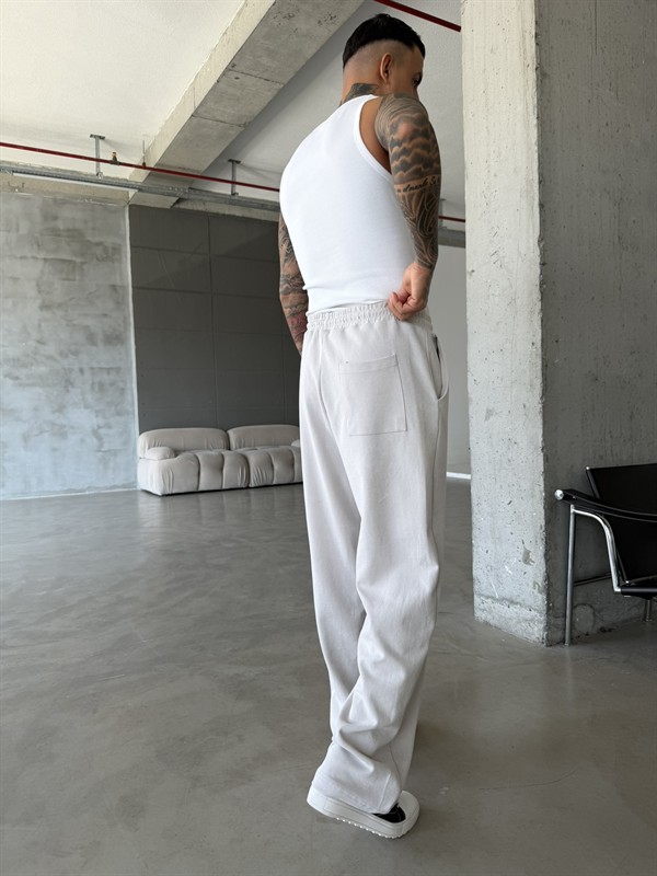 Basic Yıkamalı Acid Baggy Eşofman - Gri