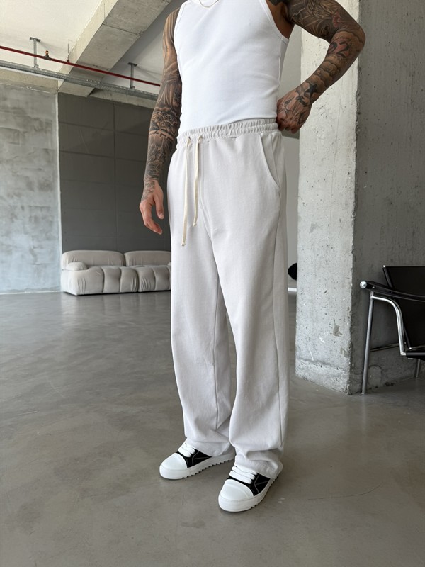 Basic Yıkamalı Acid Baggy Eşofman - Gri