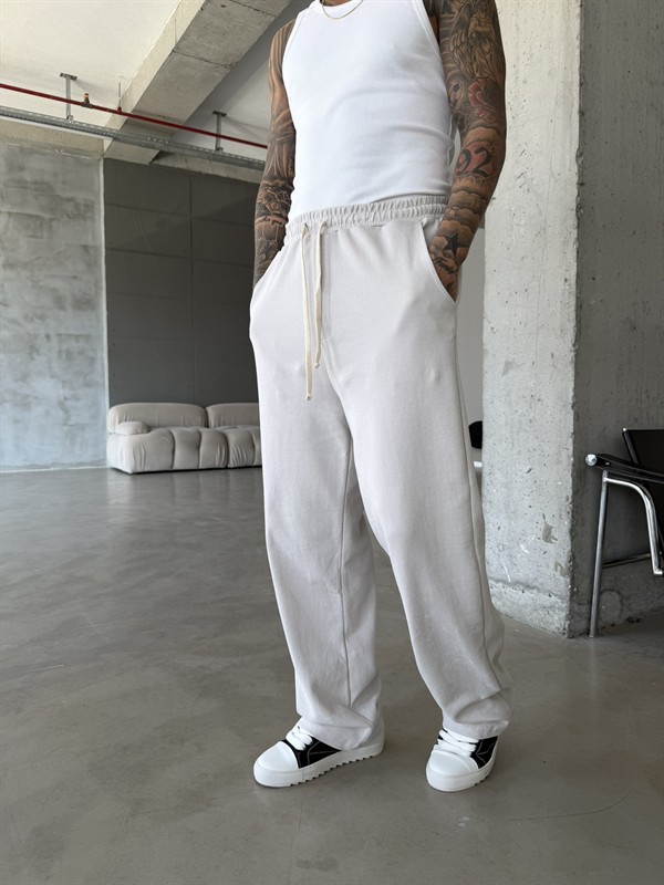 Basic Yıkamalı Acid Baggy Eşofman - Gri