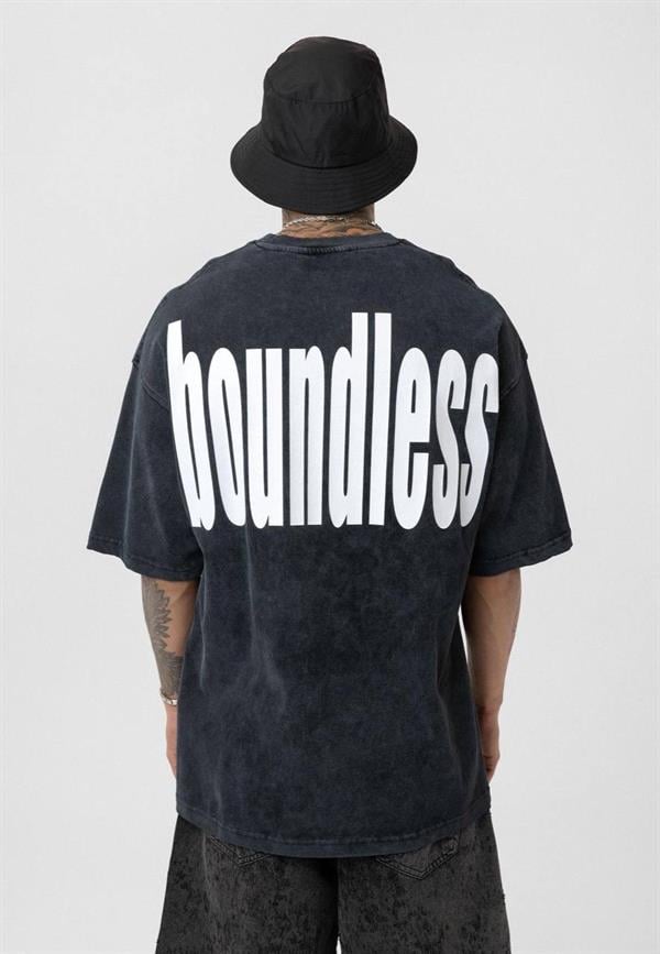 Boundless Oversize Yıkamalı T-Shirt-Siyah