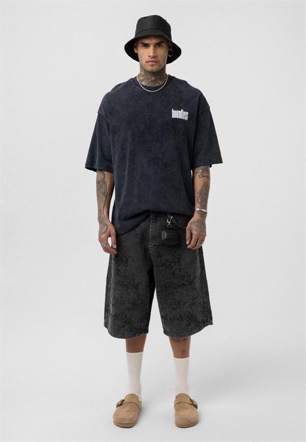 Boundless Oversize Yıkamalı T-Shirt-Siyah
