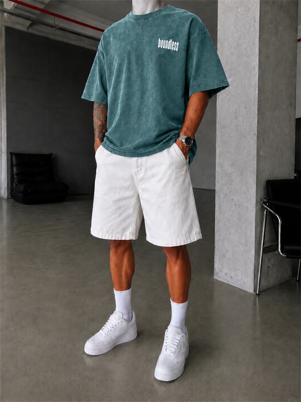 Boundless Oversize Yıkamalı T-Shirt-Yeşil