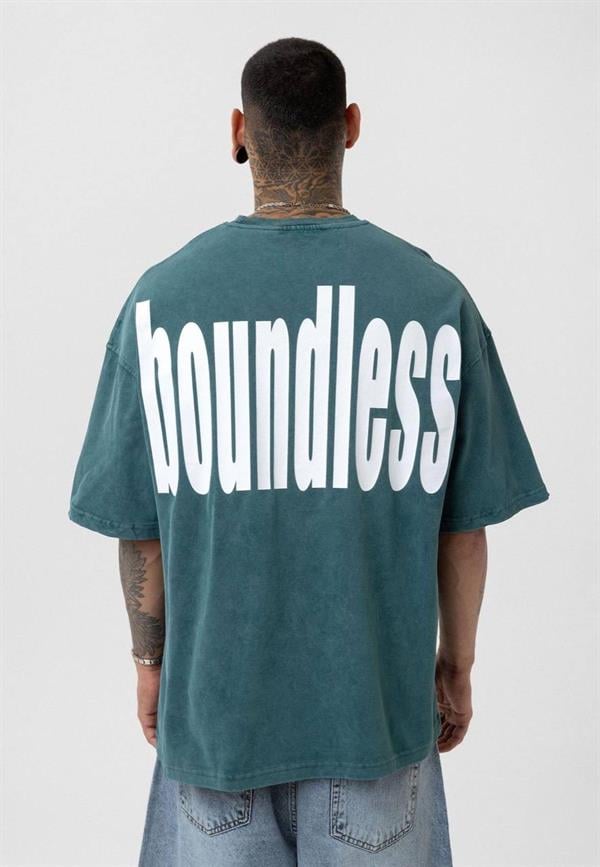 Boundless Oversize Yıkamalı T-Shirt-Yeşil