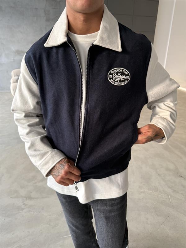 Box Fit Kolej Ceket - Lacivert